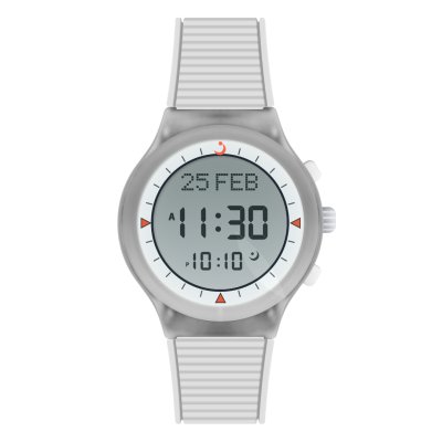 (Bild für) ALFAJR Armbanduhr, mit Gummiarmband, WEISS