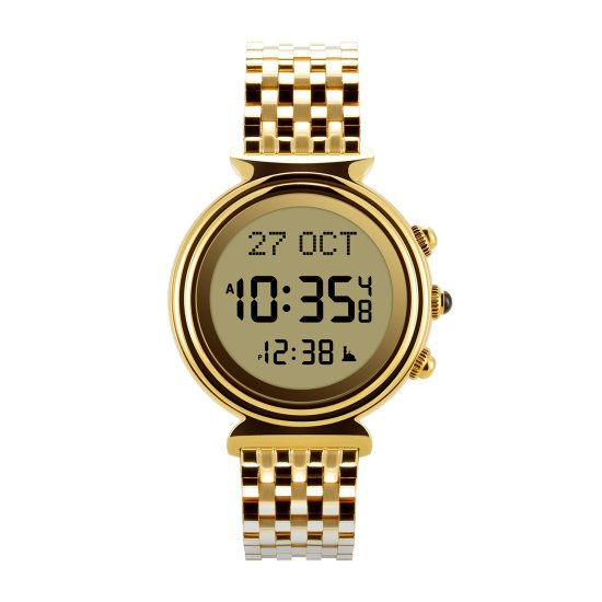 (Bild für) ALFAJR, Damen Armbanduhr, Edles Edelstahlarmband, GOLDFARBIG